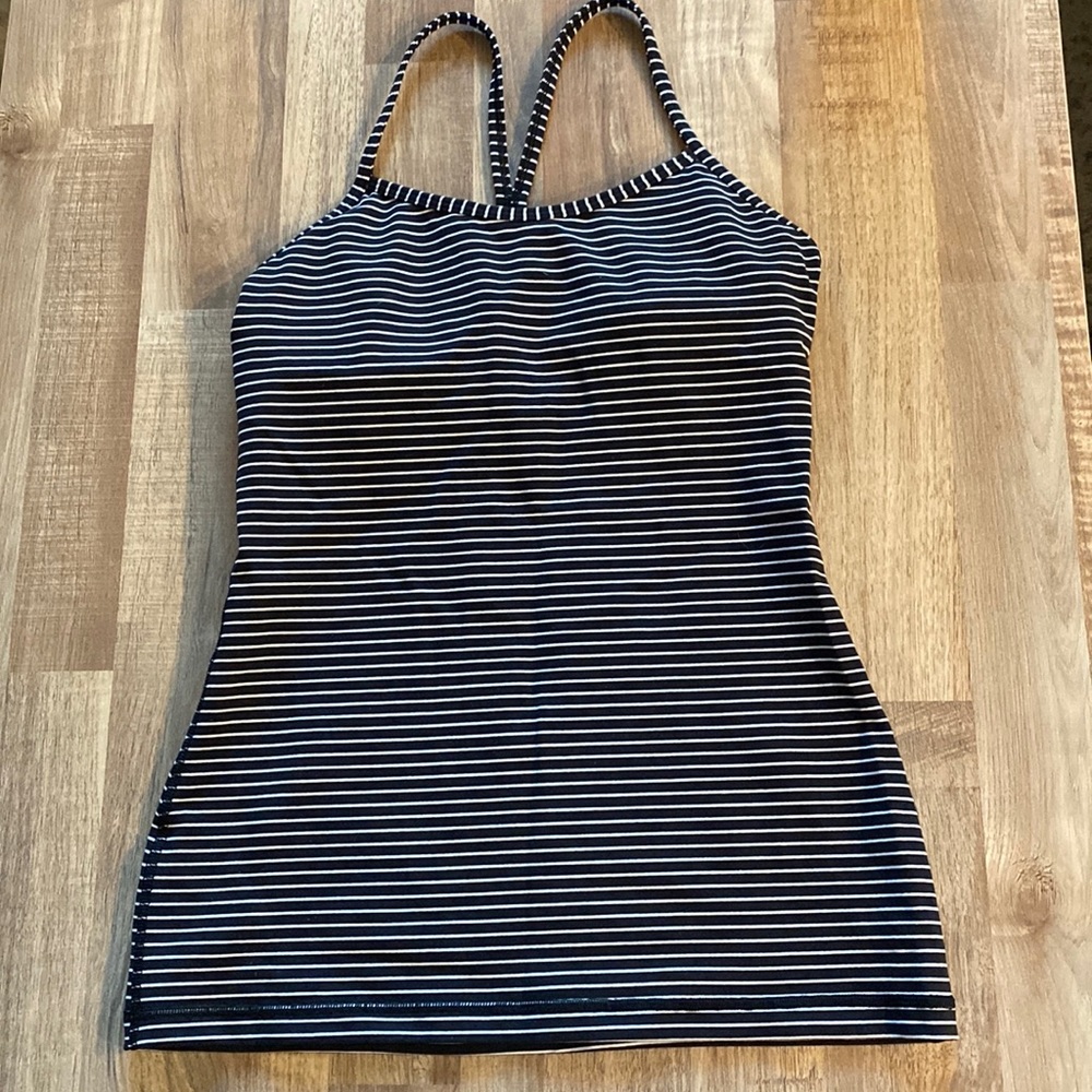 Black and white striped tank top
